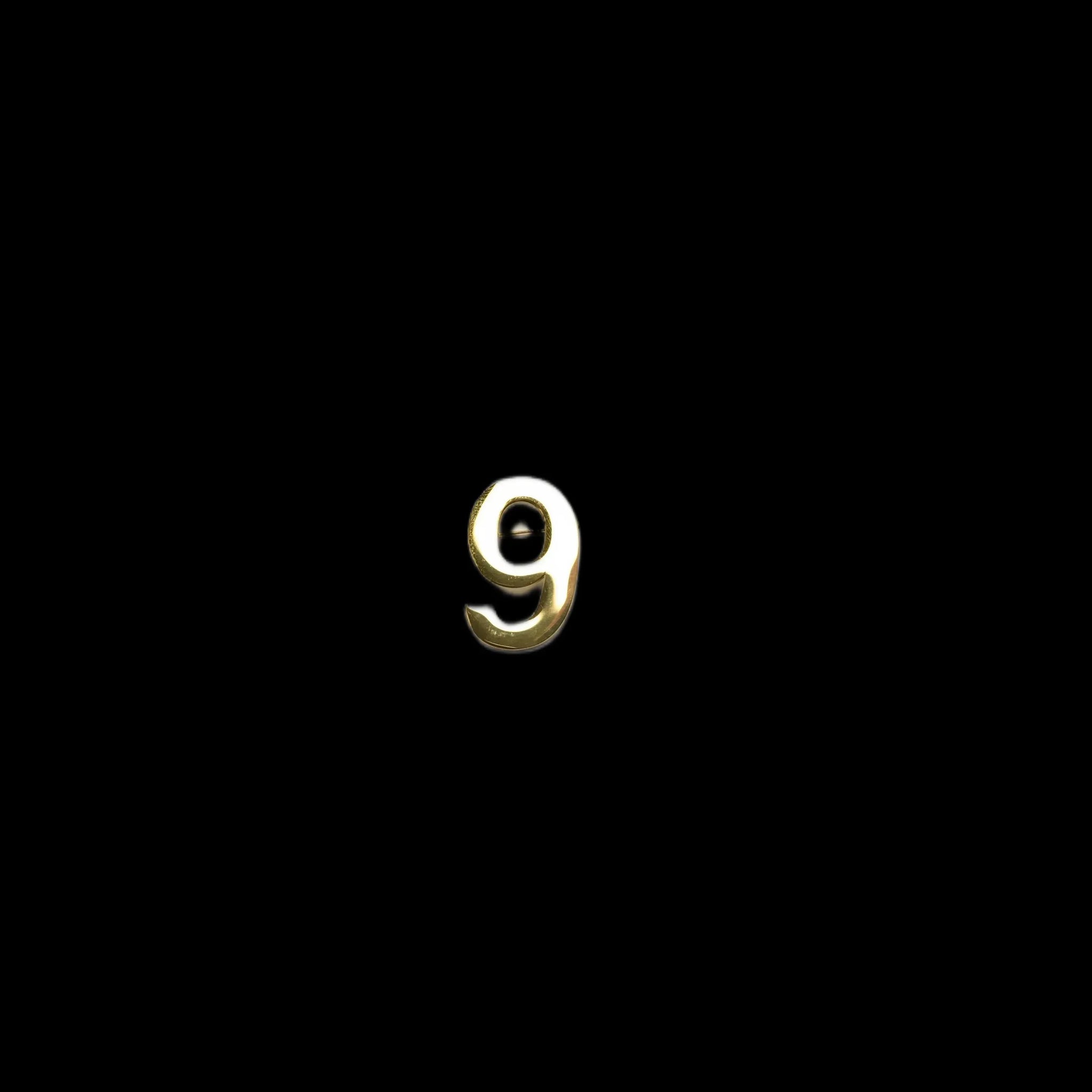 #9 Gold Number Pin