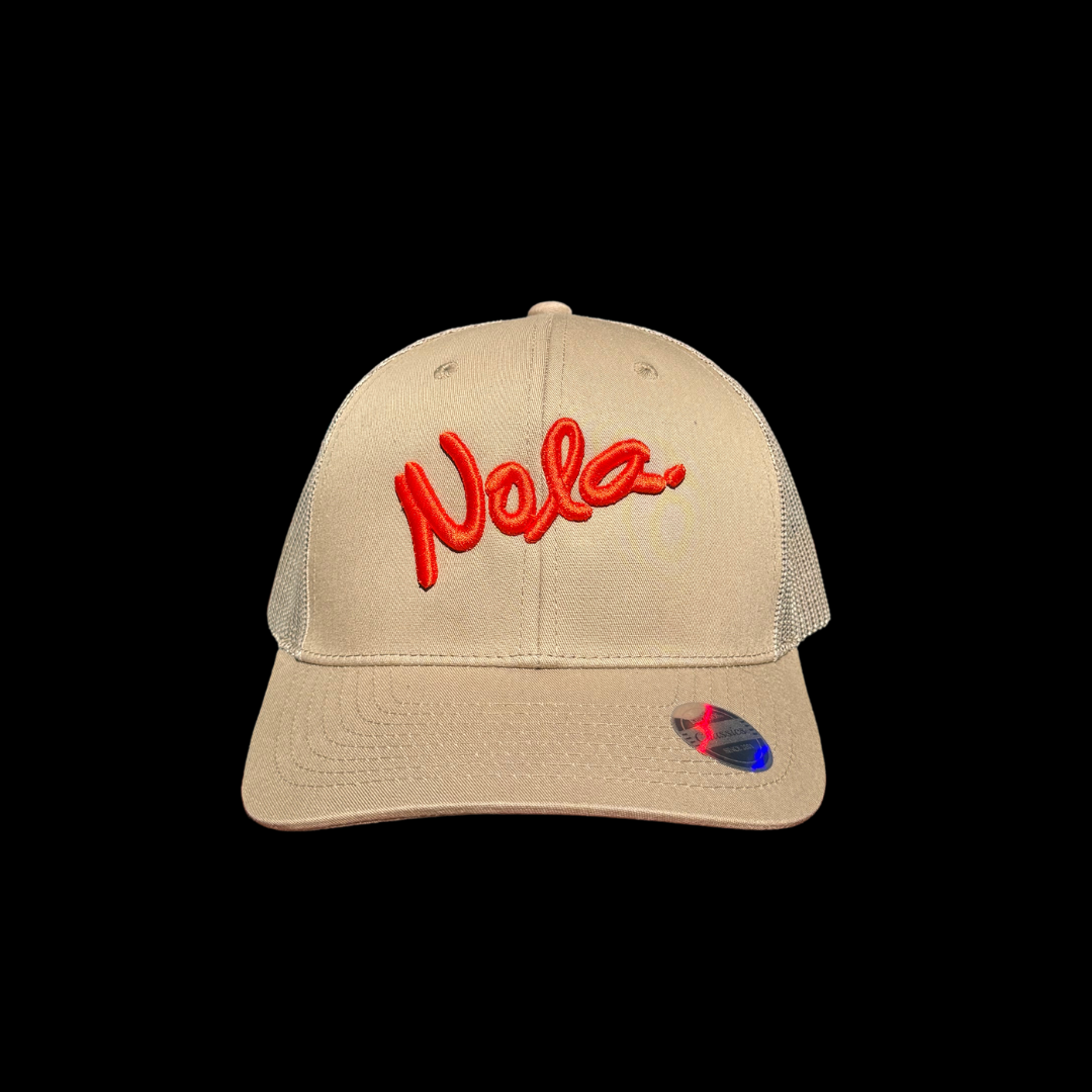 6 Panel Puff NOLA - Tan & Orange