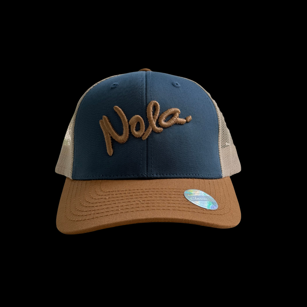 6 Panel Puff NOLA - Blue , Tan & Khaki